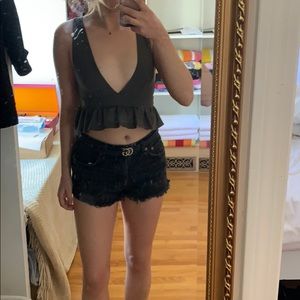 Urban Outfitters Olive Green Crop Top